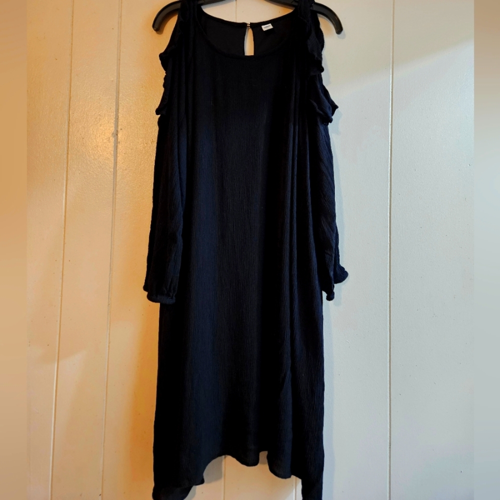 Old Navy Black Long Sleeve Cold Shoulder Dress - Size XXL